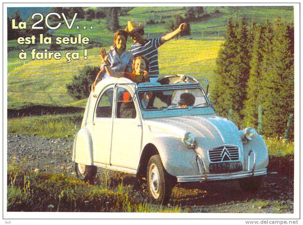 Automobile-Voitures De Tourisme(auto Voiture) CITROEN La 2CV 2 CV "est La Seule à Faire ça! (décapotable) CPM*PRIX FIXE - Voitures De Tourisme