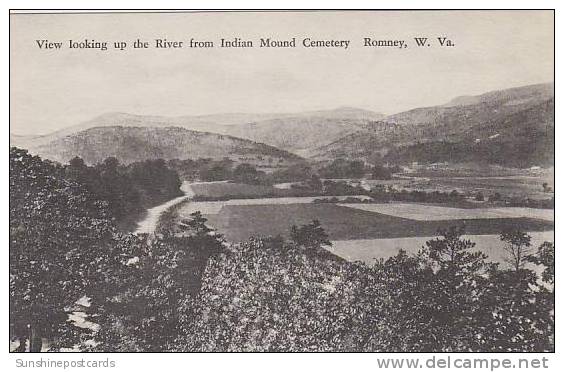 West Virginia Romney Looking Up The River From Indian Mound Cemetery Albertype - Otros & Sin Clasificación