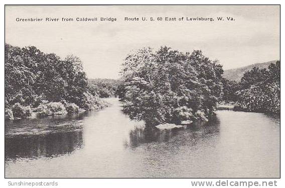 West Virginia Lewisburg Greenbrier River From Caldwell Bridge Albertype - Otros & Sin Clasificación