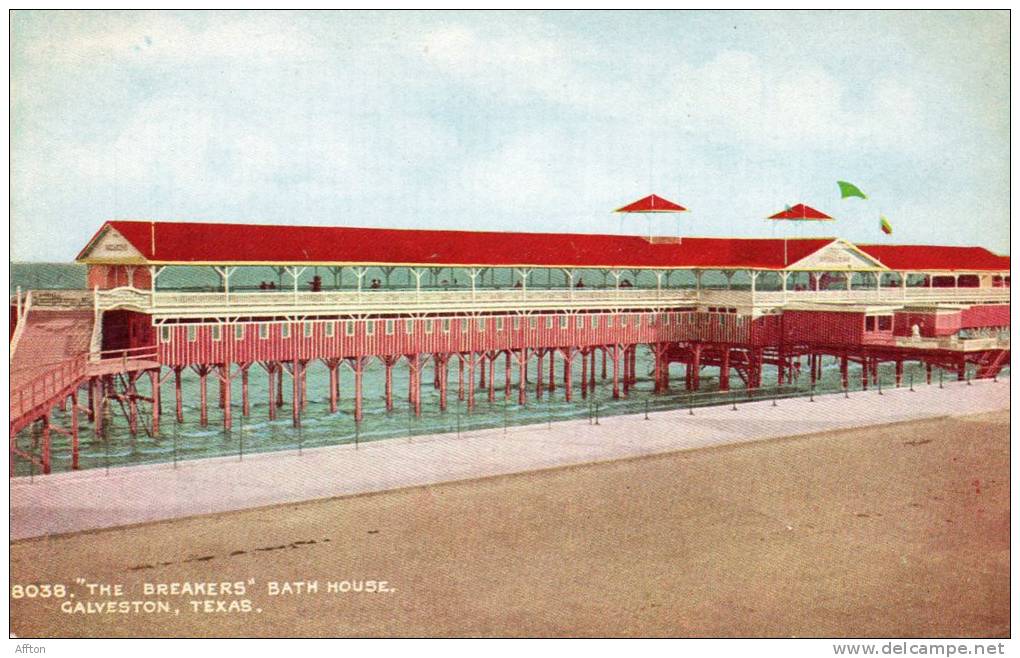 The Breakers Bath House Galveston TX 1905 Postcard - Galveston
