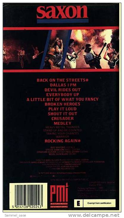 VHS Musikvideo Heavy Metal  -  Saxon Live Innocence  -  Von 1989 - Concert & Music