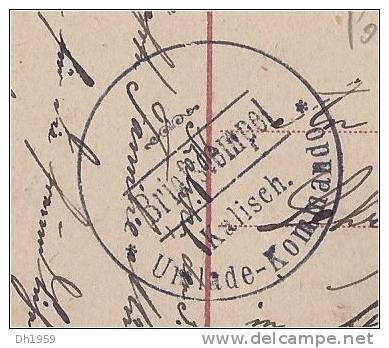 BRIEFSTEMPEL KALISCH POLOGNE POLAND POLEN U. KOMMANDO FELDPOST 1916 Pour VENDENHEIM ALSACE - Machines à Affranchir (EMA)