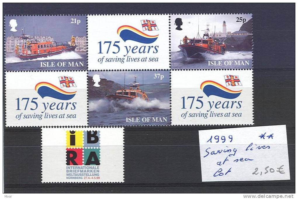 Isle Of Man: Bloc:saving Lives At Sea:1999 - Isola Di Man
