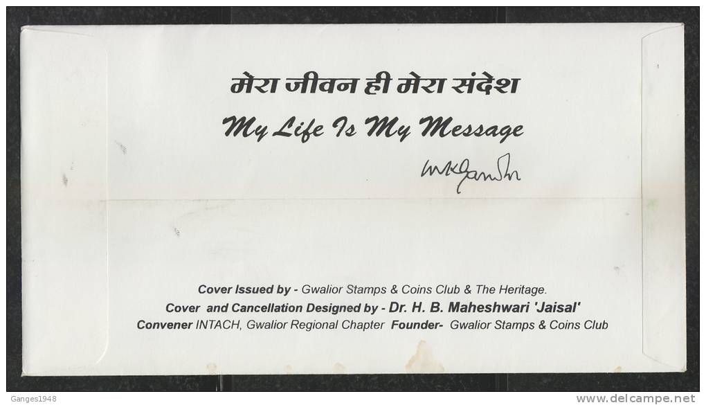 INDIA  2007  Freedom With Non Violence Mahatma Gandhi  Special Cover #  45225  Indien Inde - Mahatma Gandhi