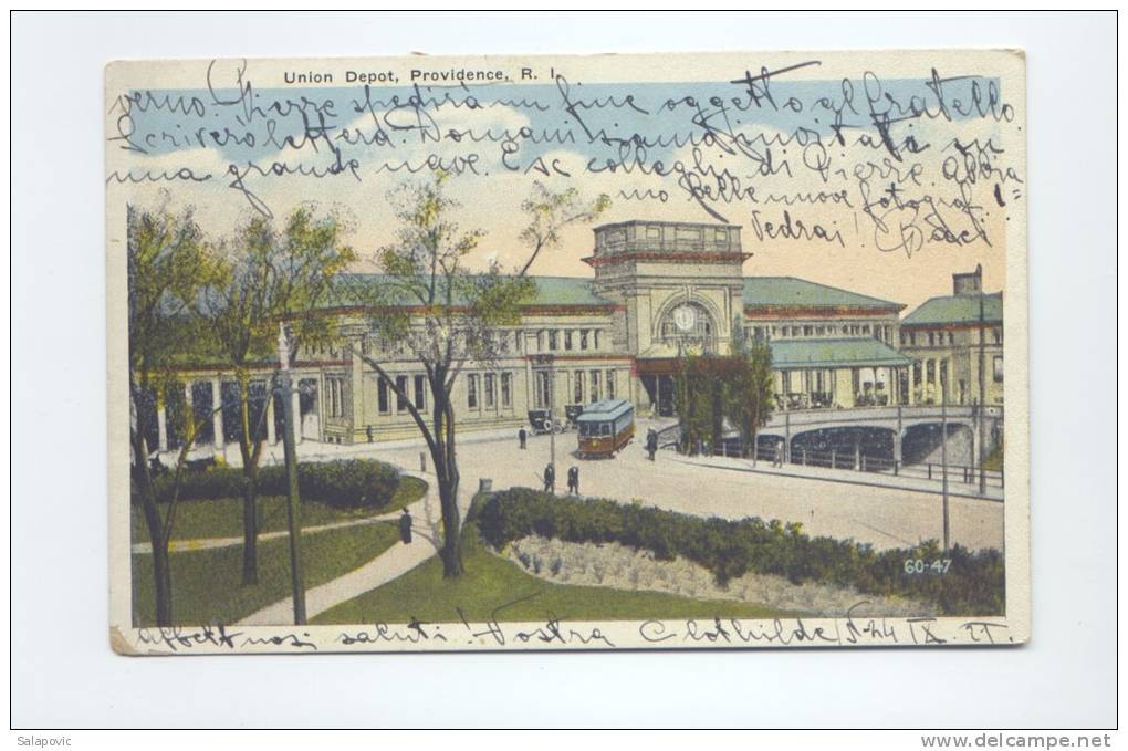 Union Depot, PROVIDENCE, RI  1921    2 SCANS - Providence