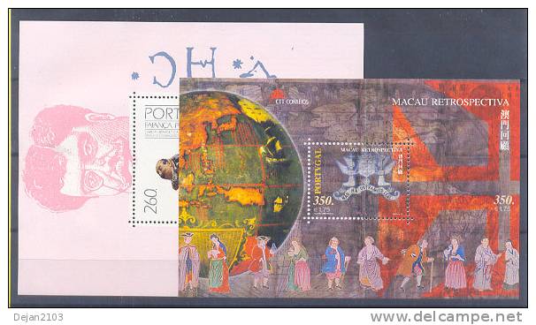 Portugal 2 Mini Sheets Macau Retrospectiva MNH ** - Usado