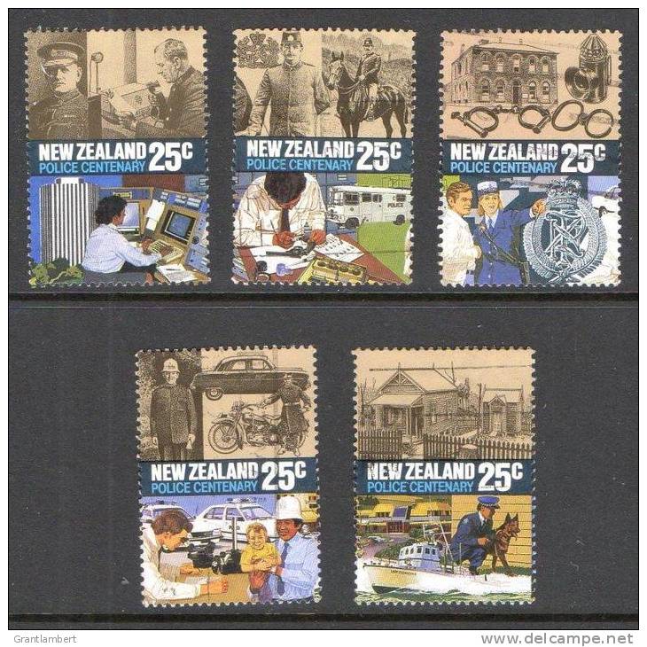 New Zealand 1986 Police Centenary Set Of 5 Used - Oblitérés