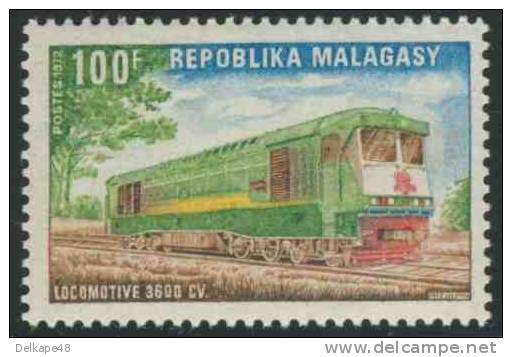 Madagascar Malagasy 1972 Mi 656 ** 3600 CV Diesel Locomotive – Malagasy Economic Development / 3600 CV Diesel Locom - Treinen