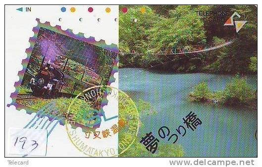TEMBRE Sur Télécarte Japon * Stamp On Japan Phonecard (193) Briefmarke Auf TELEFONKARTE * TRAIN - Timbres & Monnaies