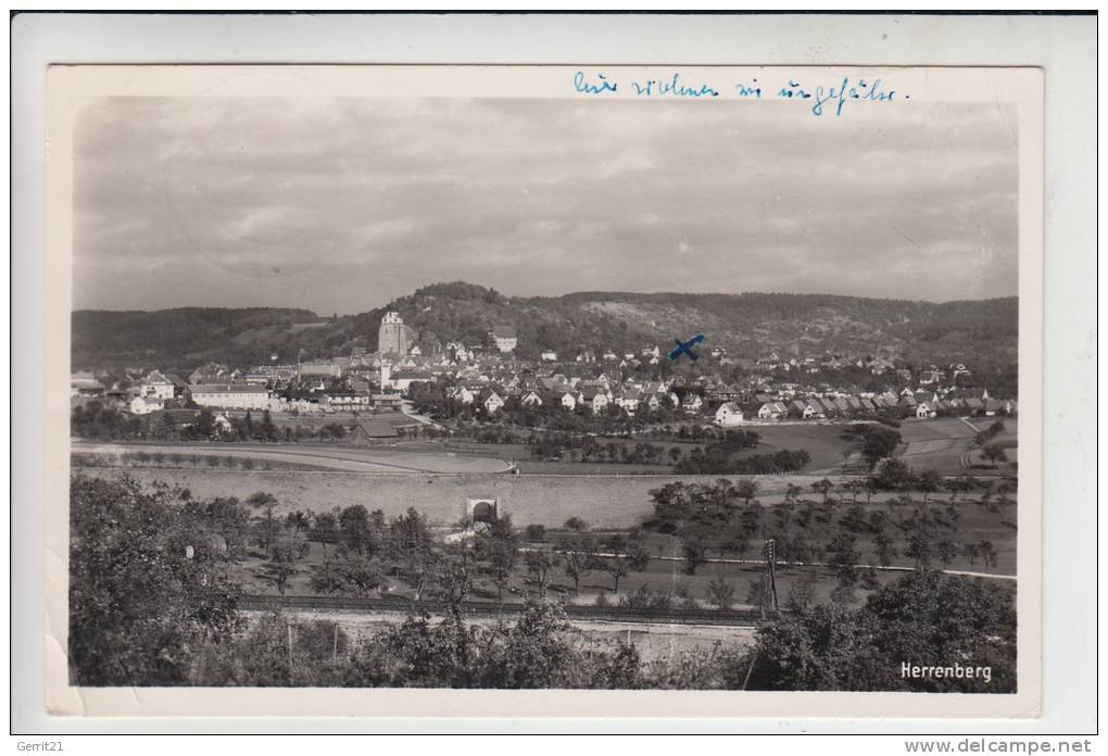 7033 HERRENBERG, Ortsansicht 1954 - Herrenberg