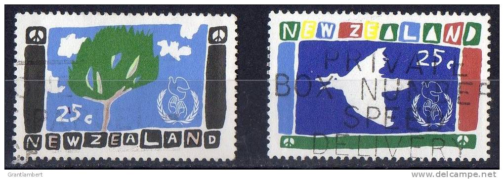 New Zealand 1986 Peace Set Of 2 Used - - Used Stamps