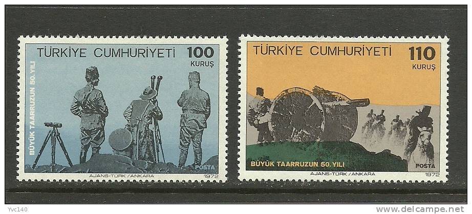 Turkey; 1972 50th Anniv. Of The Great Offensive (Complete Set) - Nuevos