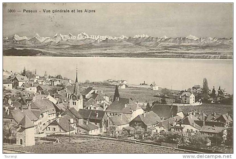 Fev13 478 : Peseux  -  Vue Générale  -  Alpes - Peseux