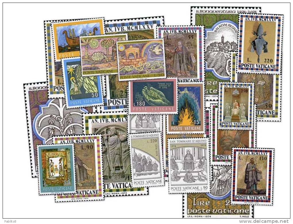 CITTÀ DEL VATICANO VATICAN VATIKAN 1974 ANNATA COMPLETA COMPLETE YEAR MNH - Annate Complete