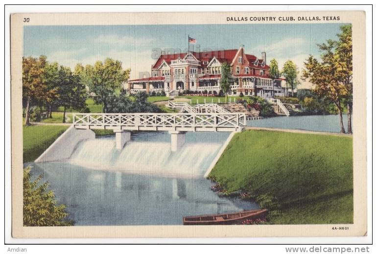 USA, DALLAS TEXAS TX, COUNTRY CLUB BUILDING, 1930s Vintage Postcard  [c3514] - Dallas