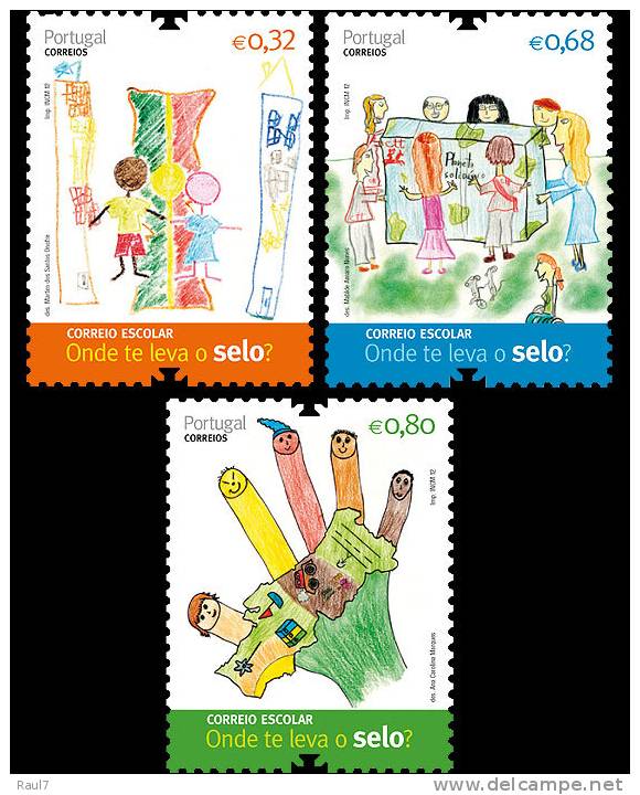 Portugal 2012 - Courrier Sclolaire, Dessins D'enfants  -3v Neufs // Mnh - Unused Stamps