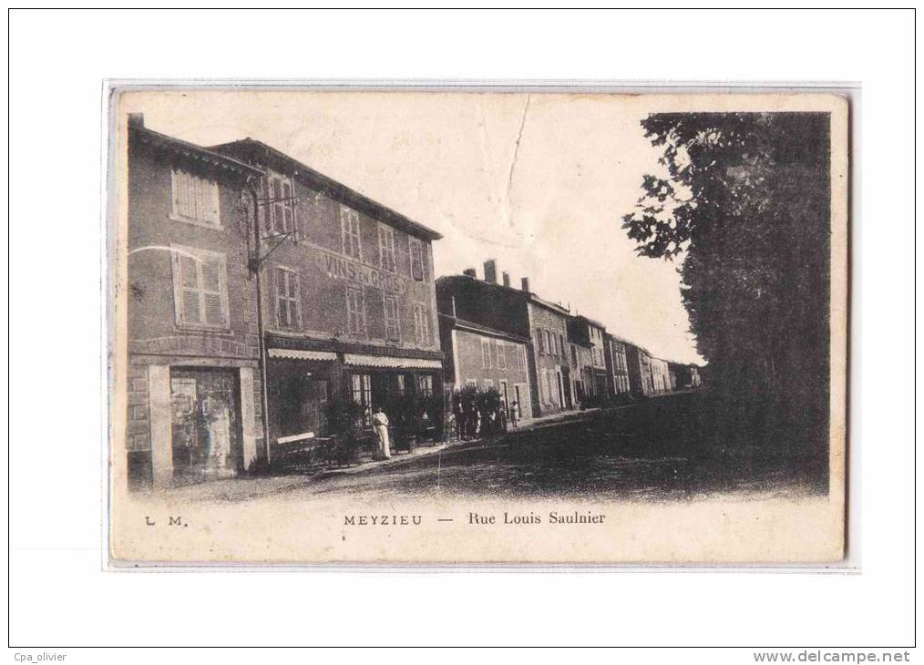 69 MEYZIEU Rue Louis Saulnier, Animée, Vins En Gros, Ed LM, 1908 - Meyzieu