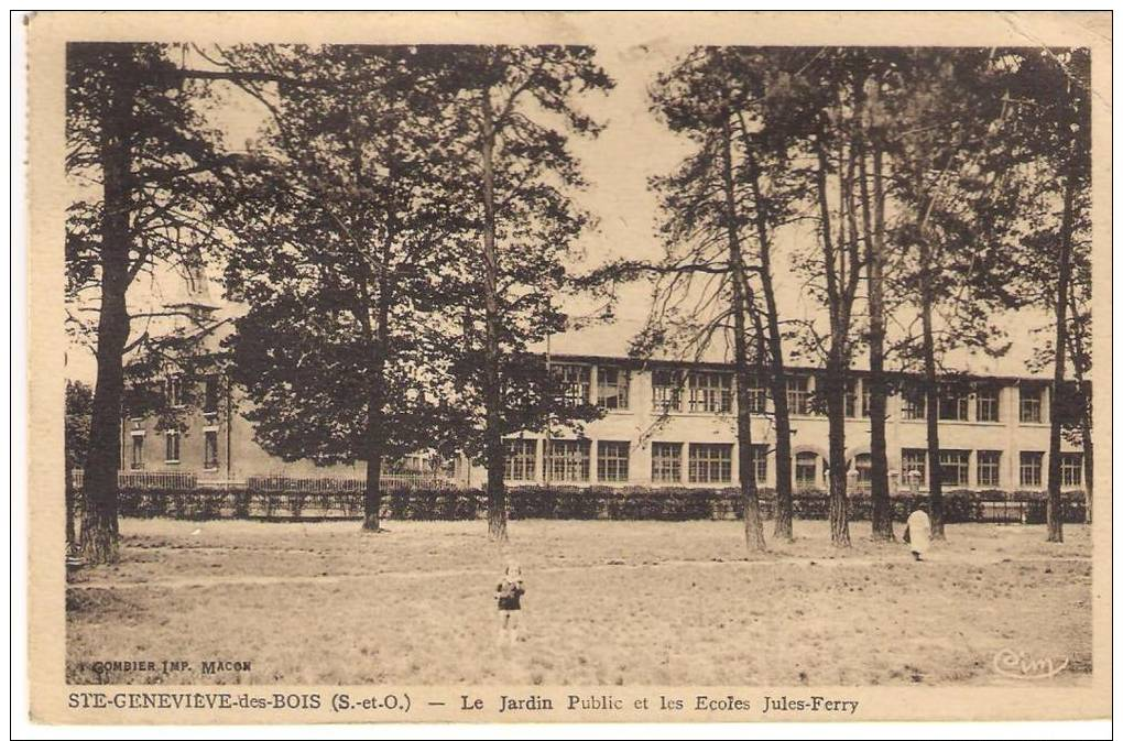 SAINTE GENEVIEVE DES BOIS Jardin Public  Et Les écoles Jules Ferry - Sainte Genevieve Des Bois