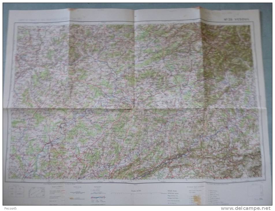 Carte N° 35 : Vesoul / Belfort - 1/200 000ème. Années 20. Sce Géographique Des Armées. - Cartes Topographiques