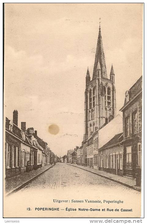 Poperinghe, Eglise Notre-Dame Et Rue De Cassel - Poperinge