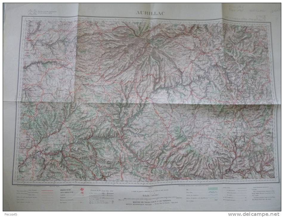 Carte I.G.N. N° 58 : Aurillac - 1/200 000ème - 1906/48. - Cartes Topographiques