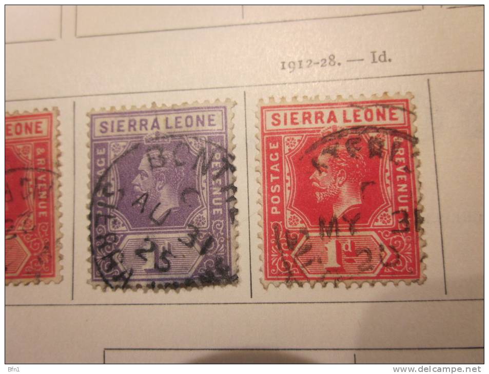 COLLECTION TIMBRES GRANDE BRETAGNE SIERRRA-LEONE  DEBUT 1912  OBLITERES    AVEC CHARNIERE - Sierra Leone (...-1960)