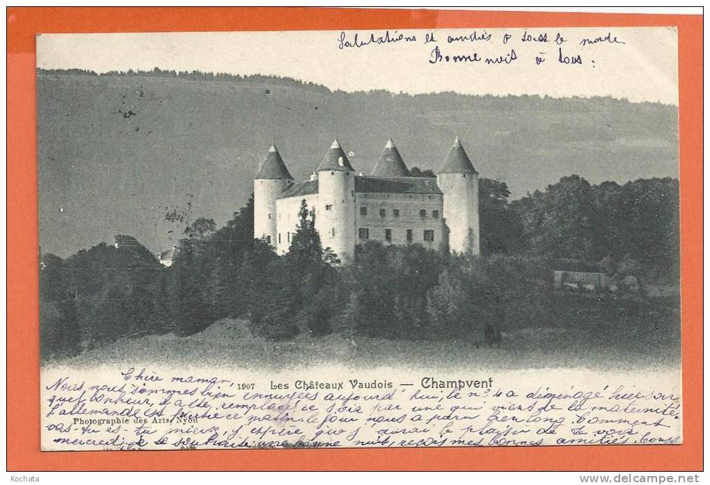 U135, Château De Champvent Sur Yverdon ,précurseur,  Circulée 1903 - Champvent 