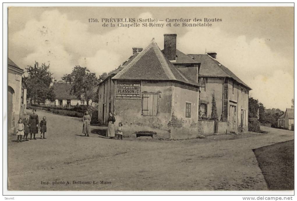 PREVELLES  - Carrefour Des Routes De La Chapelle St Rémy Et De Bonnétable. - Autres & Non Classés