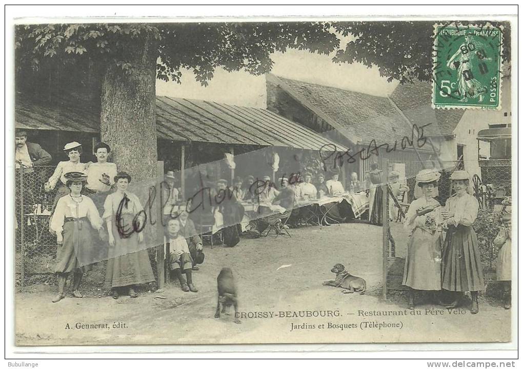 CPA Croissy Beaubourg 77 Restaurant Du Père Vélo 1908 - Sonstige & Ohne Zuordnung