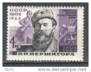 RUSSIA \ RUSSIE - 1968 - Heros Sovietique - P.Vershigora - 1v ** - Nuovi