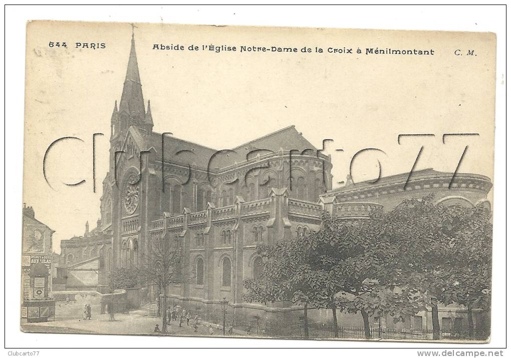 Paris 20ème Arr (75) : L'église ND De La Croix à Ménilmontant En 1910 (animé). - District 20