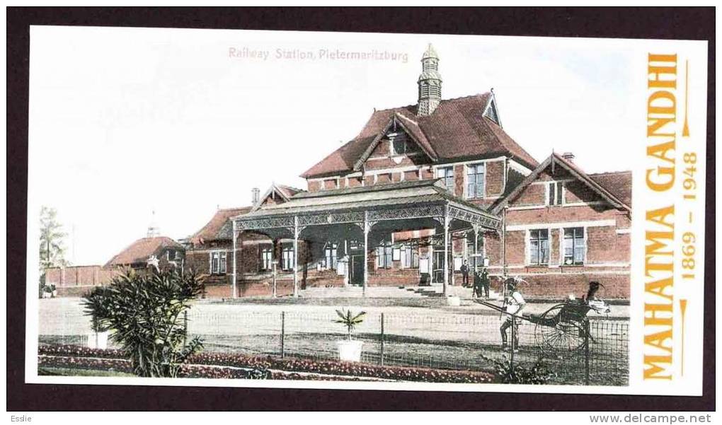 South Africa - 1995 Mahatma Gandhi - Railway Station In Pietermaritzburg Post Card - Mahatma Gandhi