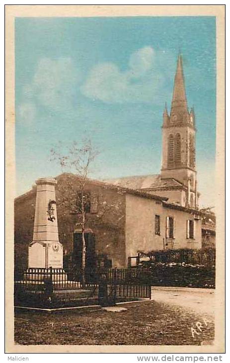 DEPTS DIV- Tarn -ref -F783- Villefranche D Albi - Le Monument Et L Eglise   - Carte Bon Etat  - - Villefranche D'Albigeois