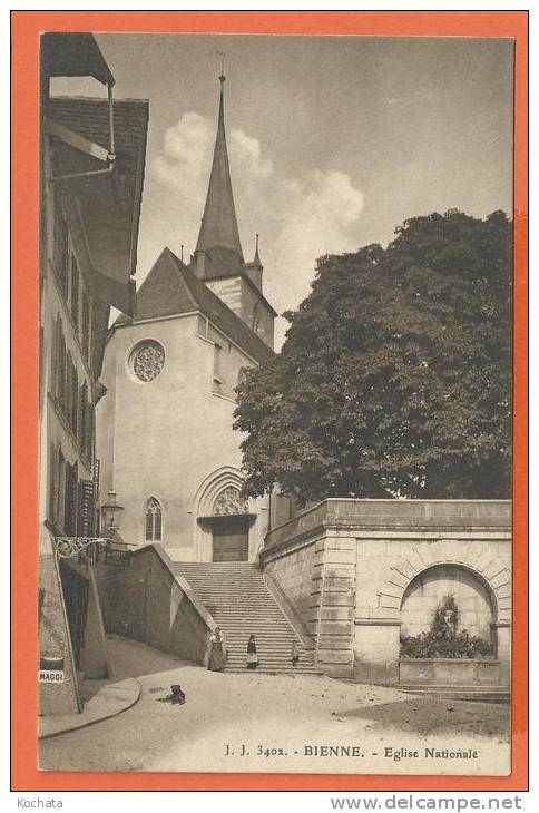U145, Biel, Bienne, Eglise Nationale, 3402, Maggi, Animée, Non Circulée - Bienne