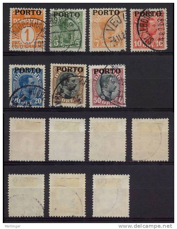 Dänemark Denmark Porto MiNr 1-7 Gest. - Postage Due