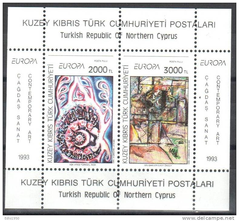 Turkey Cyprus 1993 Art  Painting -  Mi.bl.12 - MNH (**) - Unused Stamps