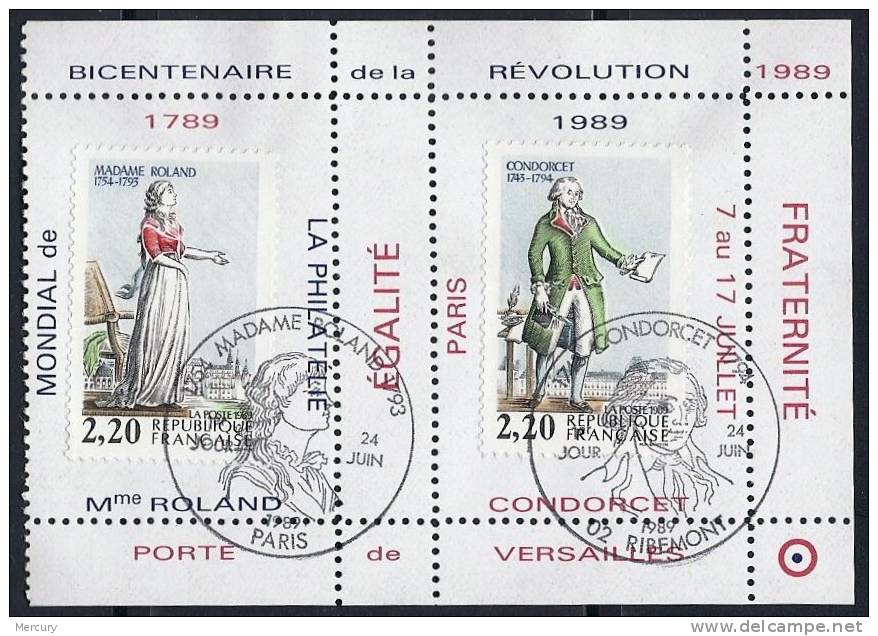 Personnages De La Révolution Oblitérés Sur Portes-timbres LUXE - 2 Scans - Usados