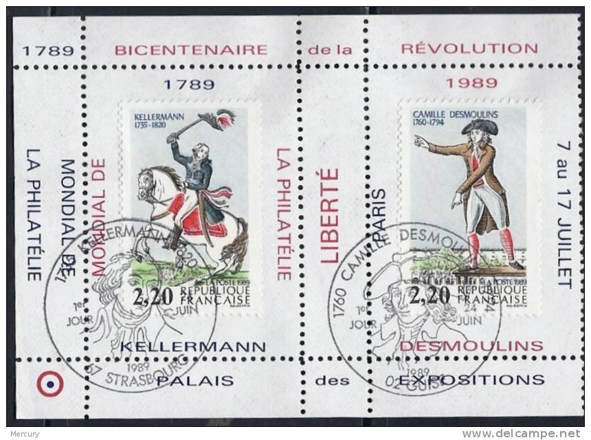 Personnages De La Révolution Oblitérés Sur Portes-timbres LUXE - 2 Scans - Usados