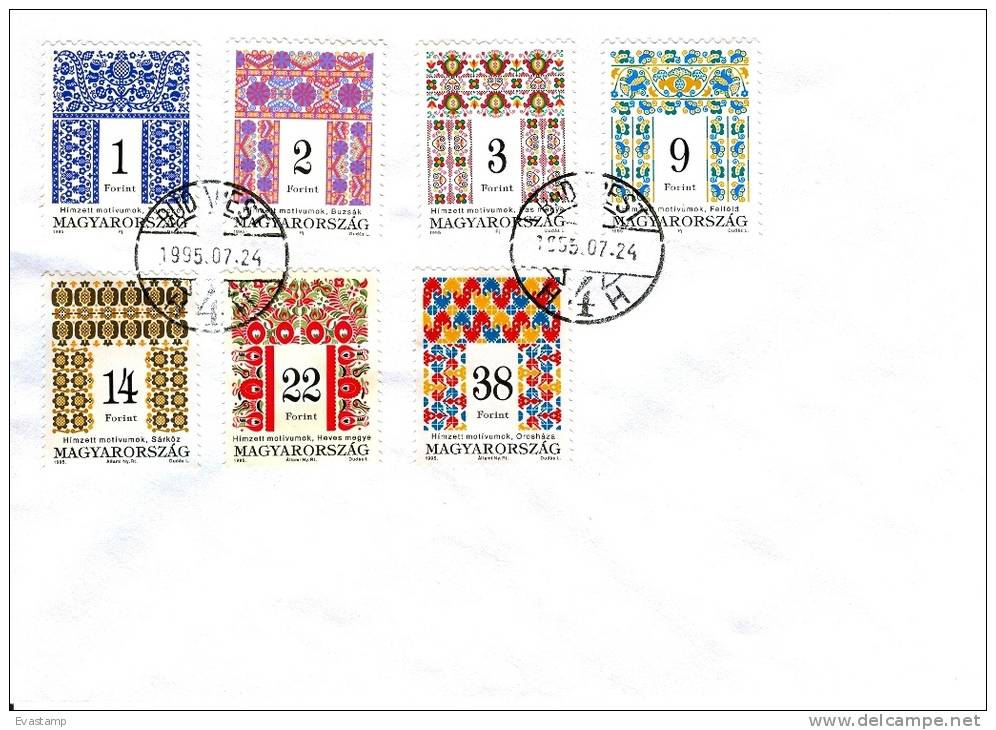 HUNGARY - 1995. Cover - Folk Designs II.,III. Mi 4325,4333-4338 - FDC