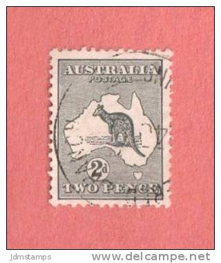 AUS SC #3 Used - 1913 Kangaroo And Map, CV $10.00 - Usados