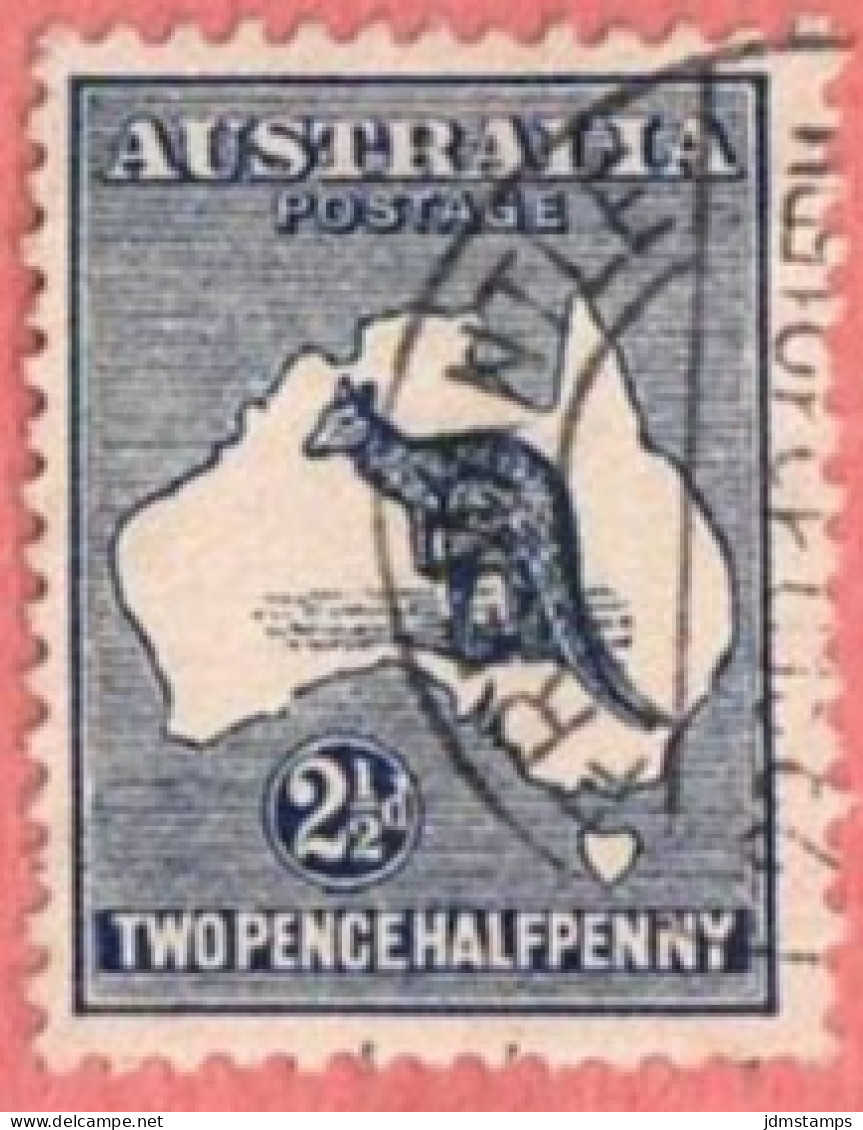 AUS SC #4 Used - 1913 Kangaroo And Map, W/TC "(FREMANTLE / 23SEP13") W/nibbed Perf @ LL, CV $25.00 - Oblitérés