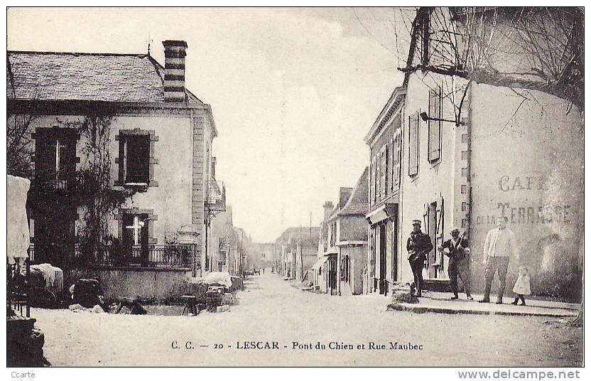 LESCAR(64) / Pont Du Chien Et Rue Maubec / Animation - Lescar