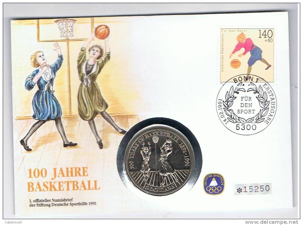 SOBRE -   NIUE  Moneda 5 Dolar 1991 + Sello - Sonstige & Ohne Zuordnung