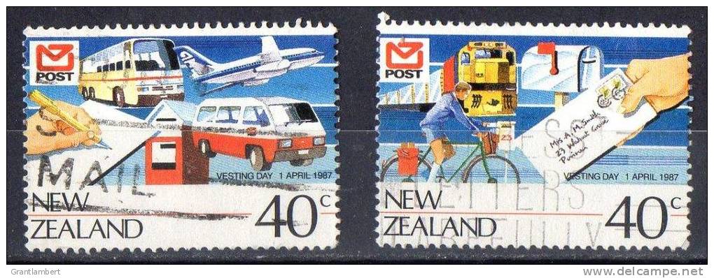 New Zealand 1987 Post Vesting Day Set Of 2 Used - Used Stamps