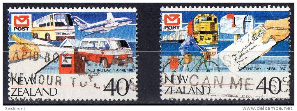 New Zealand 1987 Post Vesting Day Set Of 2 Used - - Used Stamps