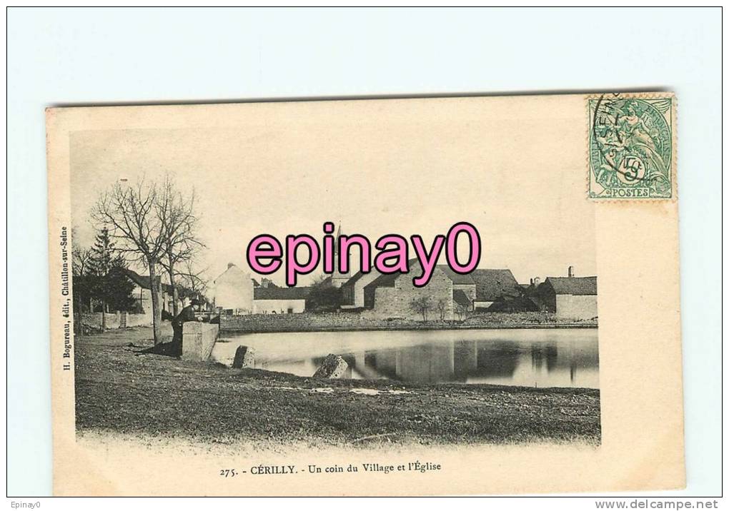 Br - 03 - CERILLY - Un Coin Du Village Et L'église  - édit. Bogureau - - Autres & Non Classés