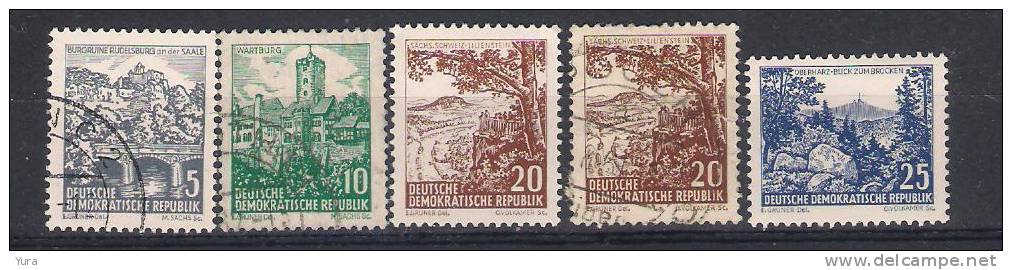 Lot 70  DDR 1961     Landscapes 5 Different MNH,used - Other & Unclassified
