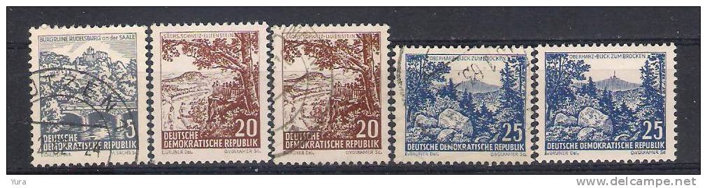 Lot 78  DDR 1961     Landscapes 5 Different MNH, Used - Andere & Zonder Classificatie