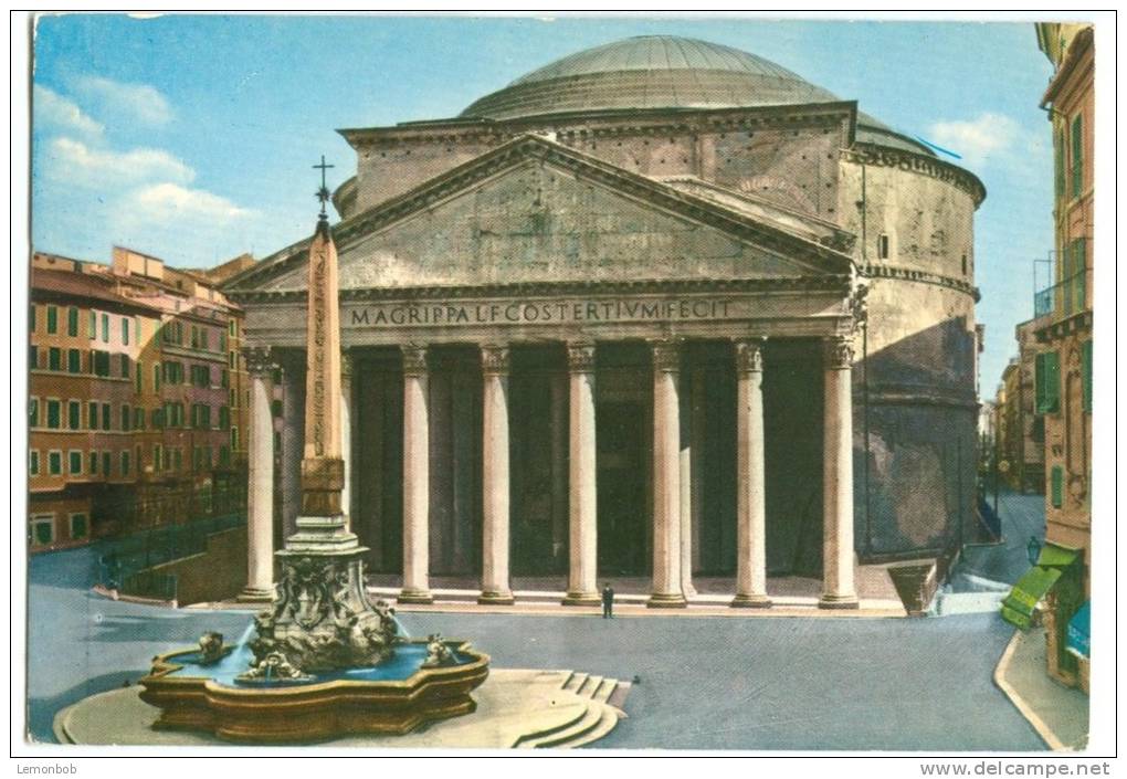 Italy, Rome, Roma, Il Pantheon, The Pantheon, 1985 Used Postcard [13628] - Pantheon