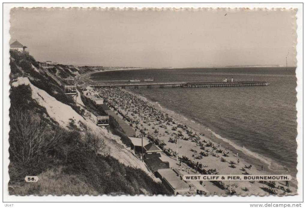 - WEST CLIFF & PIER, BOURNEMOUTH. - With Greetings - Scan Verso - - Bournemouth (hasta 1972)